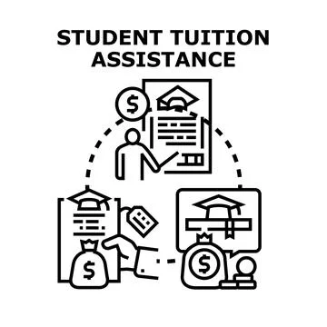 Student tuition assistance program for academic enrollment Illustration