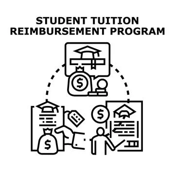 Student tuition reimbursement program vector concept Stock Illustration