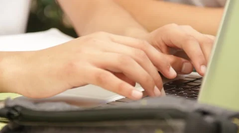 Student typing in the computer Stock Footage 46412162