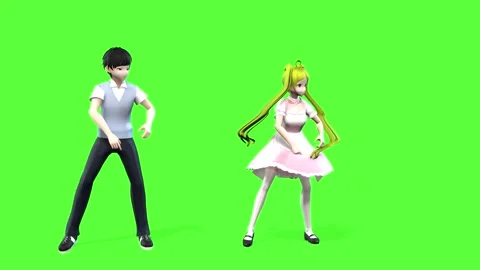 Student Uniform Dance on Chroma Key 60fps Stock Footage 319533572