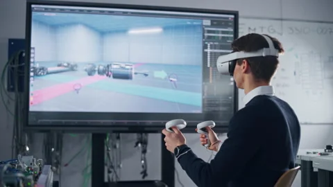 Student Uses VR Technology For Industrial Design Stockbeeldmateriaal 182942341