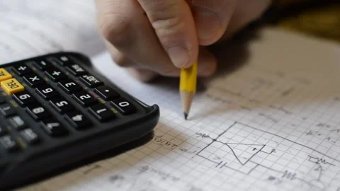 Student using calculator for study math. math study for school test. 스톡 동영상 223132490