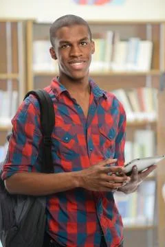 Student using electronic pad Stock Photos