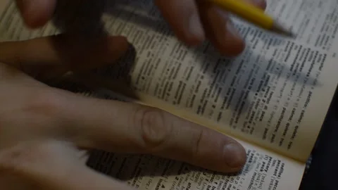 student using english dictionary for stu... | Stock Video | Pond5