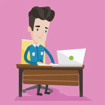 Student using laptop for education 스톡 일러스트