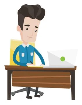 Student using laptop for education 스톡 일러스트