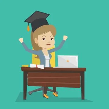 Student using laptop for education Stock Illustration