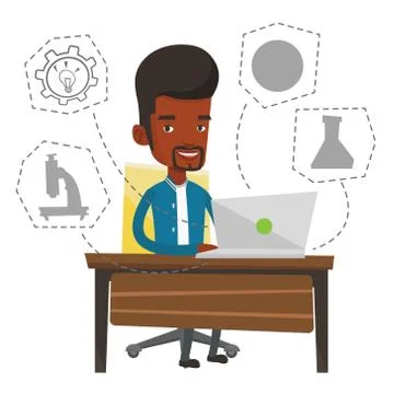 Student using laptop for education 스톡 일러스트