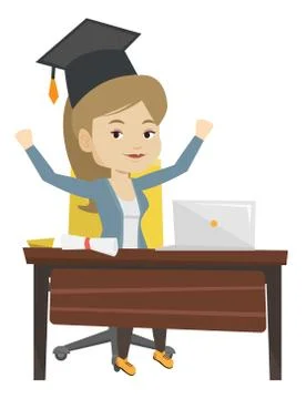 Student using laptop for education Stock Illustration