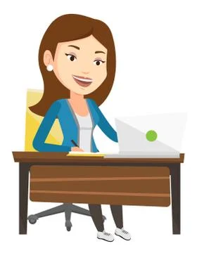 Student using laptop for education Stock-Illustration