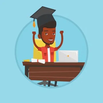 Student using laptop for education Illustrazione stock