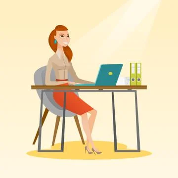 Student using laptop for education Illustrazione stock