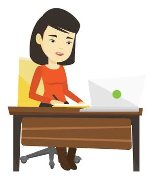 Student using laptop for education 스톡 일러스트
