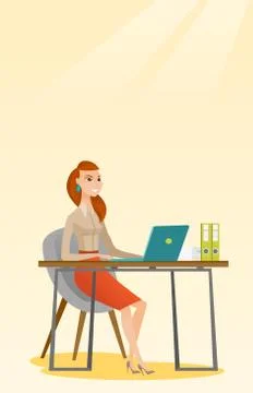 Student using laptop for education Stock Illustration