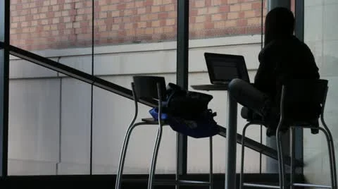 Student Using Laptop Stock Footage 11449262