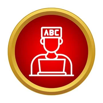 Student using laptop learning abc alphabet education online Illustrazione stock