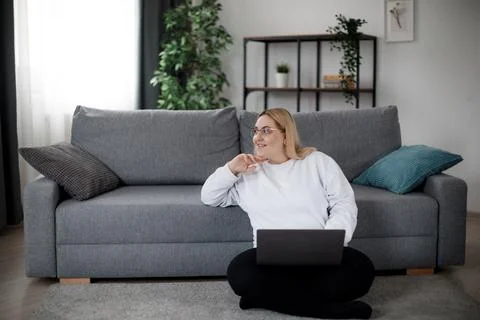 Student using laptop for lesson Foto stock