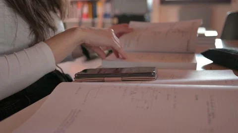 Student using a notebook and studying math Stock Footage 172268547