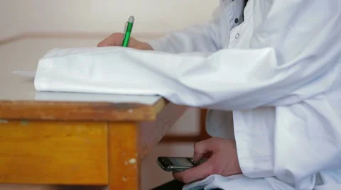 Student Using Phone Stock Footage 52600315