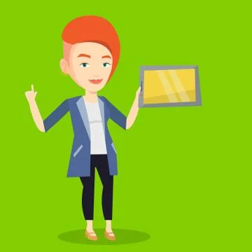 Student using tablet computer vector illustration Illustrazione stock