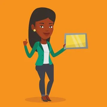 Student using tablet computer vector illustration 스톡 일러스트