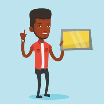 Student using tablet computer vector illustration Stock Illustration