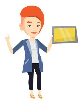 Student using tablet computer vector illustration Stock Illustration