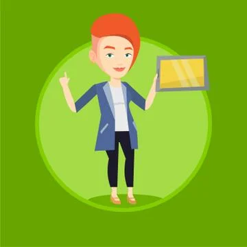 Student using tablet computer vector illustration Stock Illustration