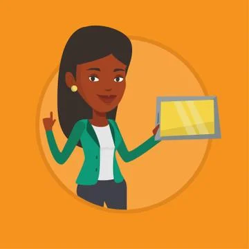 Student using tablet computer vector illustration 스톡 일러스트