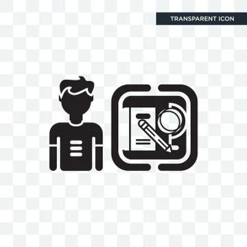 Student vector icon isolated on transparent background, Student logo design Illustrazione stock gratuita
