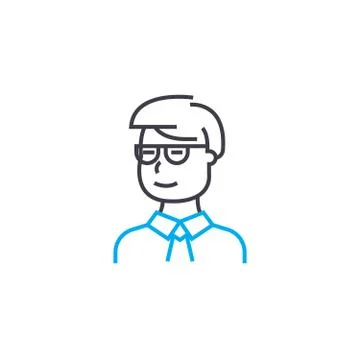 Student vector thin line stroke icon. Student outline illustration, linear sign 스톡 일러스트