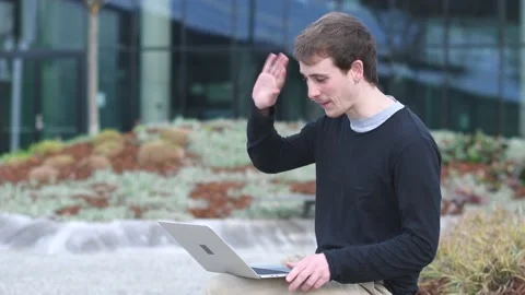 Student on a video call Stock Footage 149822727