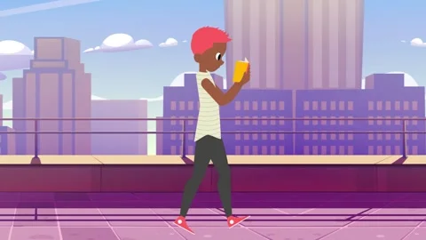 Student walking with a Book Animation 4K Stock Footage 279633604