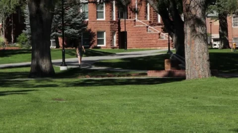 Student Walking On Campus Stock Footage 40950258