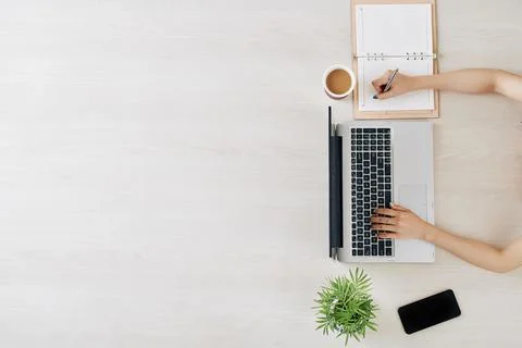Student watching webinar online Stock Photos