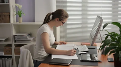 Student at work Stock Footage 52017423