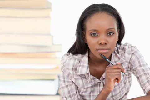 Student working on assignment Stock Photos