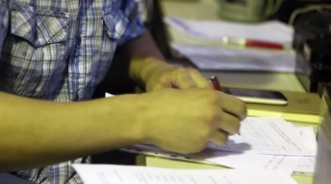 Student is working in the classrom Stock Footage 51226783