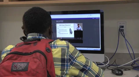 Student working on computer Stock Footage 34525658