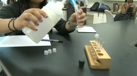 Student working on lab project in Science class (10 of 12 ) Stock Footage 10386087