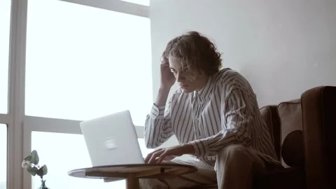Student working on laptop. Online learning. Modern education technology. Working Stock Footage 151393795