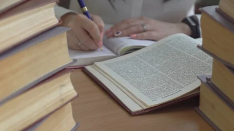 Student Working In The Library Stock Footage 102238692