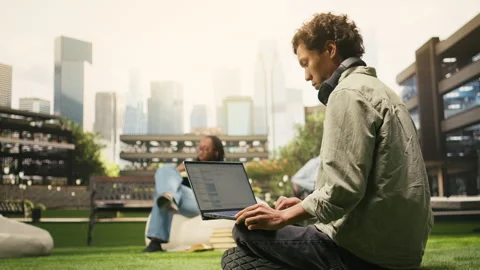 Student working on programming code on laptop during study session 库存影片 340963193