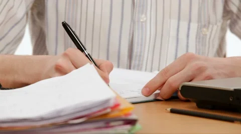 The student writes in a notebook Stock Footage 52525264