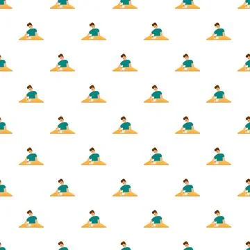 Student writing and learning at desk seamless pattern Stock Illustration