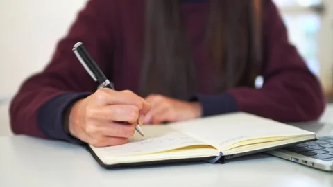 Student writing and take note Stock Footage 107086390