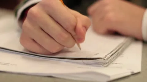 Student Writing in Notebook 스톡 동영상 10724445