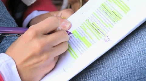 Student writing notes HD Video stock 40712943