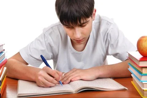 Student writing Stock Photos