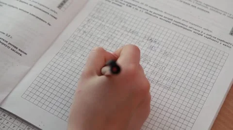 Student wrote pen in notebook Stock Footage 50959283